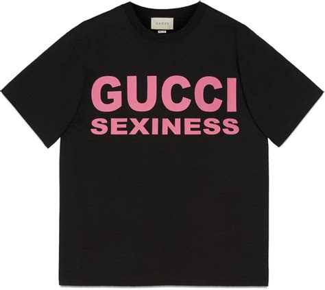 gucci sexiness print oversize t-shirt